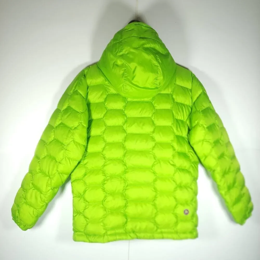 MARMOT Girls Ama Dablam XL Green 700 fill Down FullZip Hooded Puffer Jacket